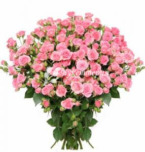 Букет 19 кустовых розовых роз