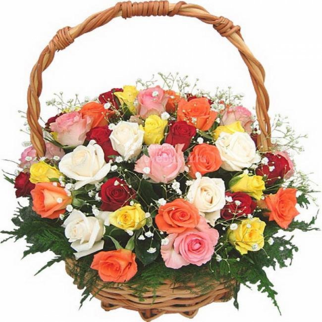 Корзина роз «Яркие чувства» - магазин цветов «Букеттерия» в Сочи