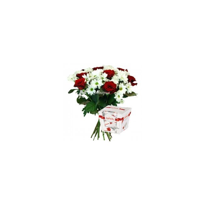 Букет с конфетами Рафаэлло - магазин цветов «Букеттерия» в Сочи