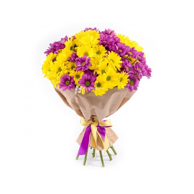 Хризантемы микс - магазин цветов «Букеттерия» в Сочи