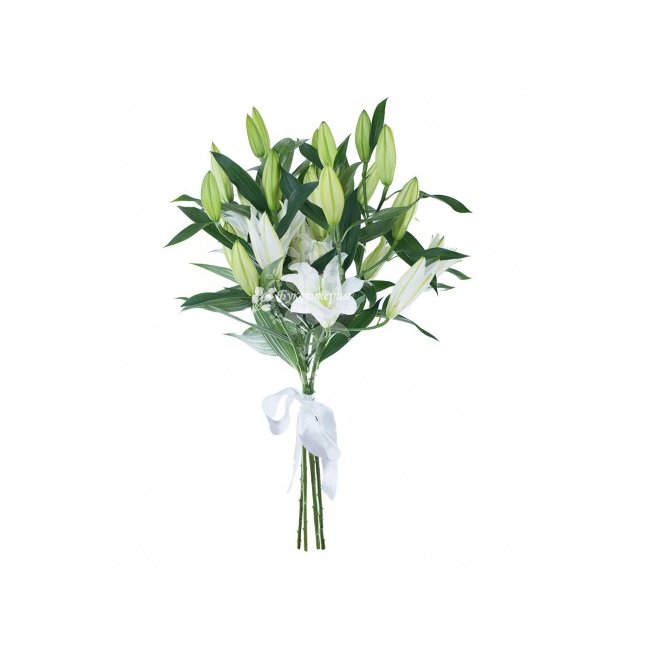 Белые лилии 5шт - магазин цветов «Букеттерия» в Сочи