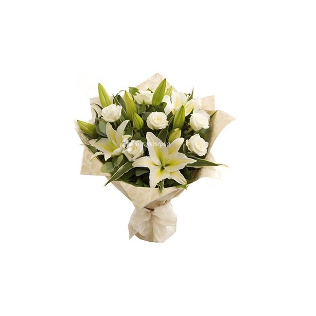 Букет лилий и роз «Гармония» - магазин цветов «Букеттерия» в Сочи