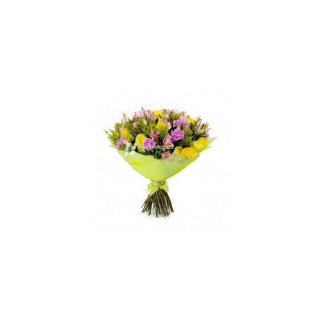 Букет с гвоздикой «Веселье» - магазин цветов «Букеттерия» в Сочи