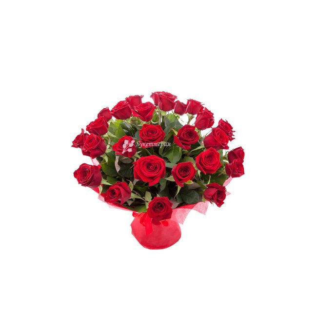 Букет из 35 красных роз - магазин цветов «Букеттерия» в Сочи