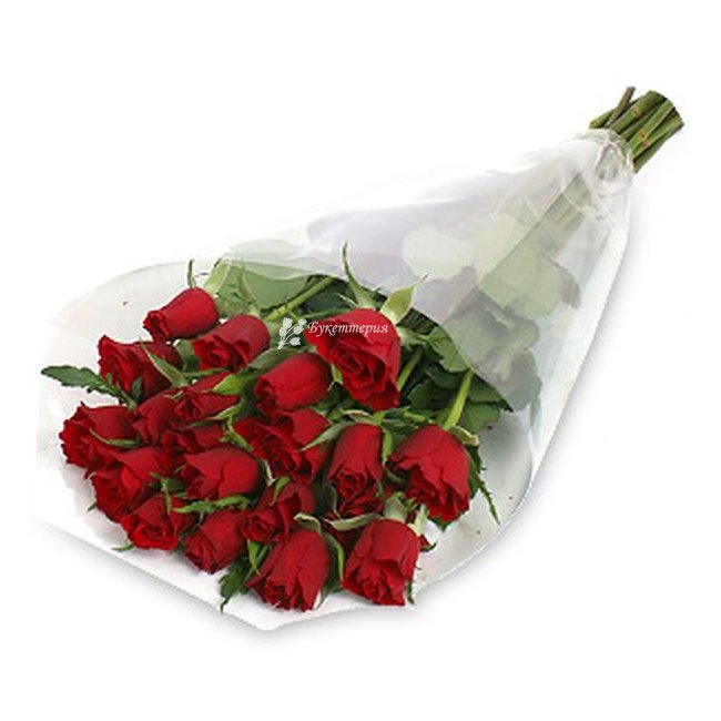 Букет из 19 красных роз Страсть - магазин цветов «Букеттерия» в Сочи