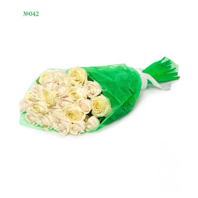 Букет 25 роз (белые) - магазин цветов «Букеттерия» в Сочи