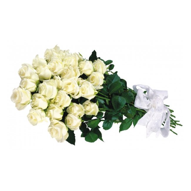 Букет 27 белых роз - магазин цветов «Букеттерия» в Сочи