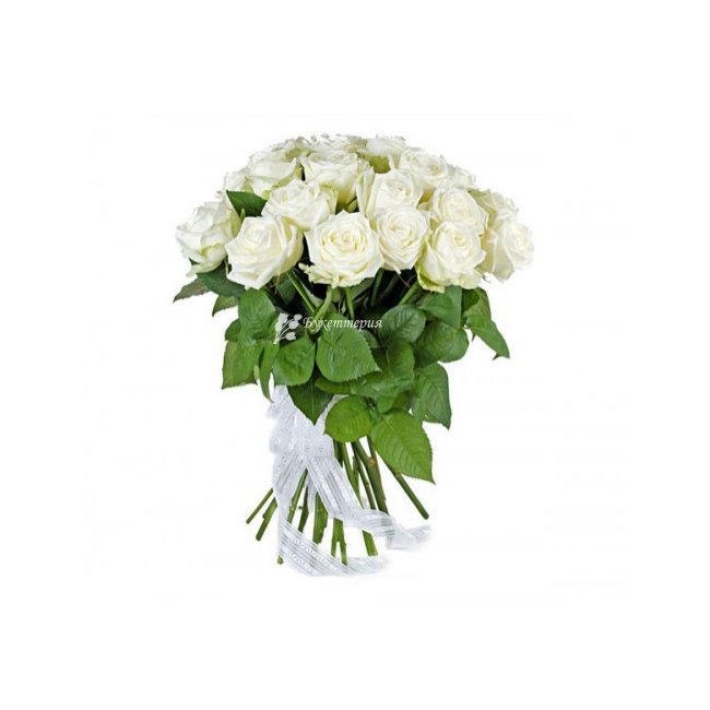 Букет 17 белых роз - магазин цветов «Букеттерия» в Сочи
