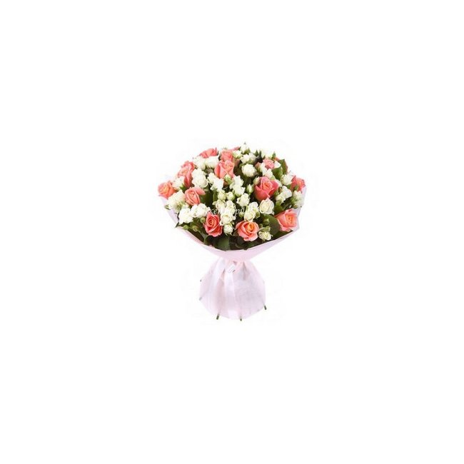 Букет с кустовыми розами «Волшебство» - магазин цветов «Букеттерия» в Сочи
