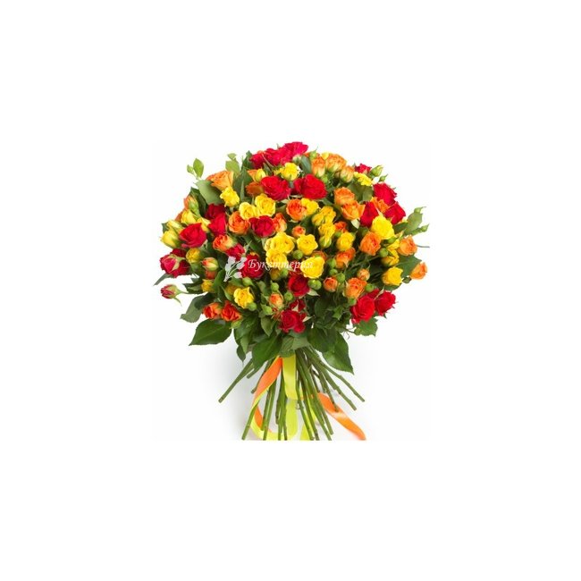 Букет из 41 веточки кустовой розы. - магазин цветов «Букеттерия» в Сочи