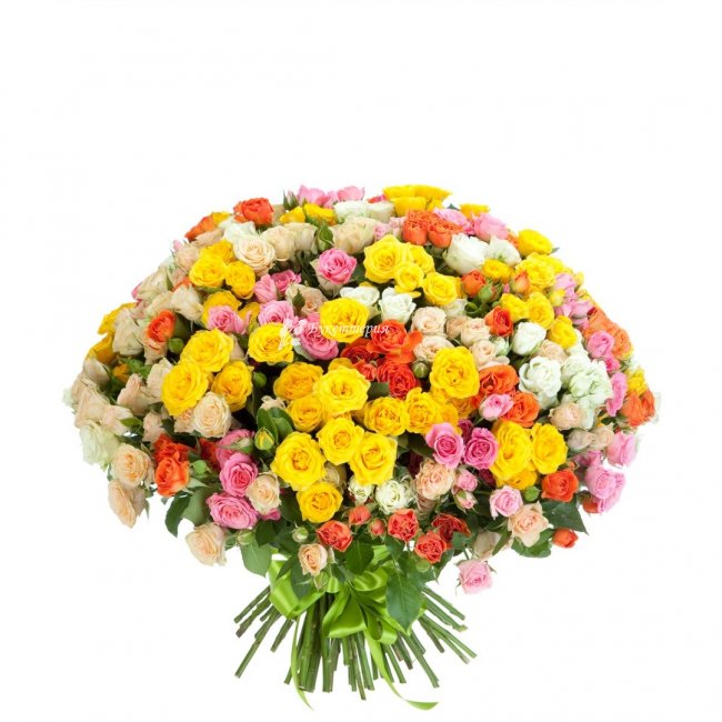75 кустовых роз микс - магазин цветов «Букеттерия» в Сочи