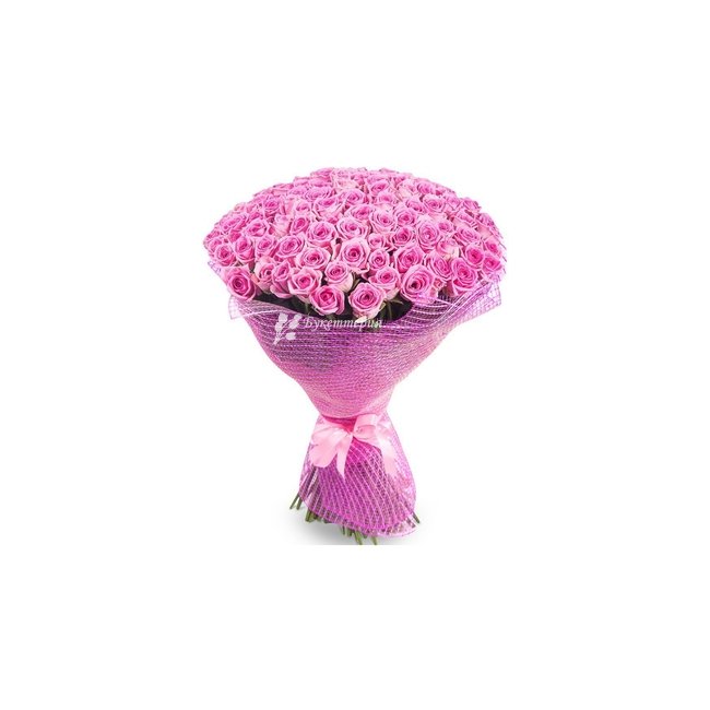 Букет из 101 розовой розы - магазин цветов «Букеттерия» в Сочи