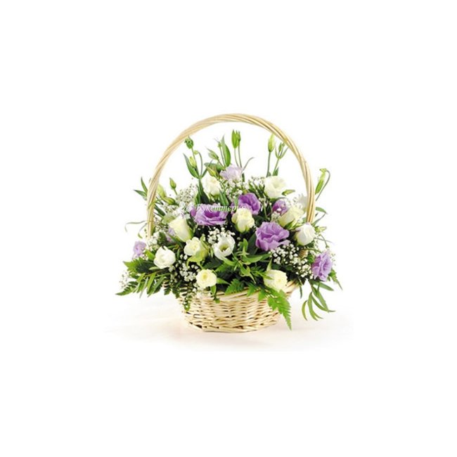 Корзина с эустомой «Легкий бриз» - магазин цветов «Букеттерия» в Сочи