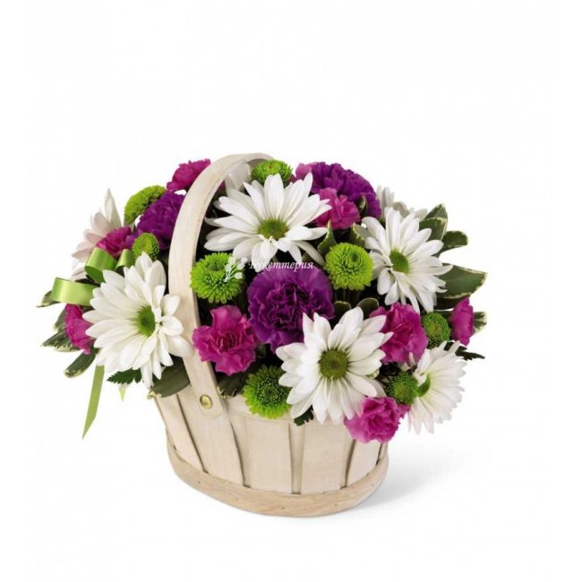 корзинка с цветами «Лилит» - магазин цветов «Букеттерия» в Сочи