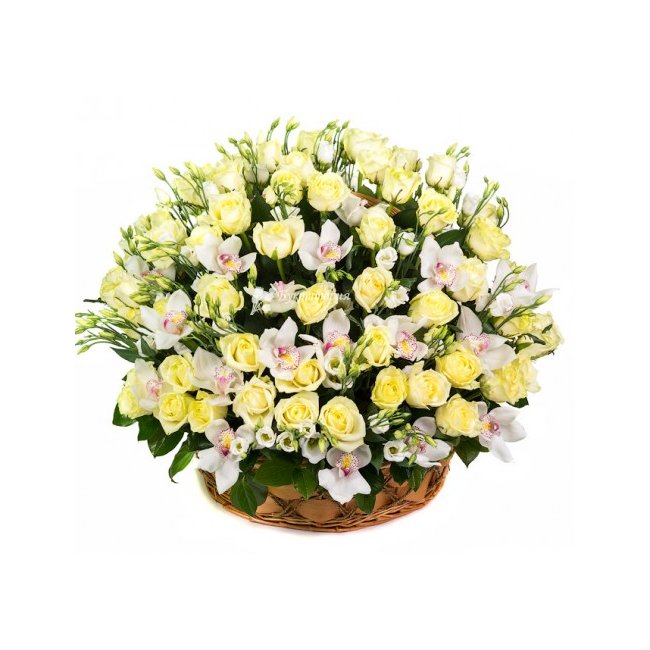 Корзина - Утонченность - магазин цветов «Букеттерия» в Сочи